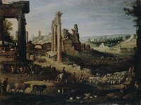 GG 61  GG 61, Paul Bril (1554-1626), Römische Landschaft mit Ruinen des Forum Romanum, um 1600, Leinwand, 84 x 112 cm